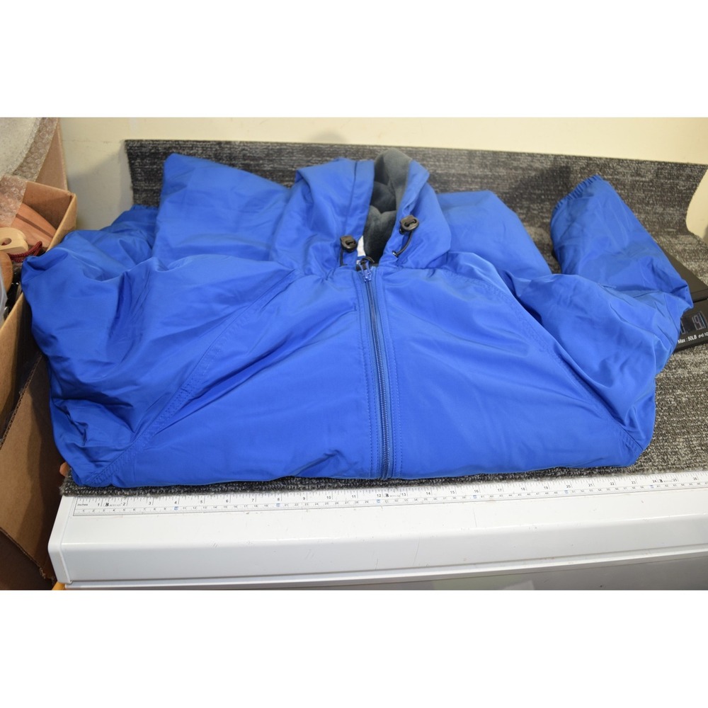Sporti HEAVYWEIGHT Lined Vented Long Swim Parka Jacket BOYS GIRLS L Blue Hooded - Picture 10 of 16